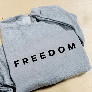 Gray FREEDOM Sweatshirt Charlie   Kirk Tribute‎